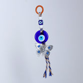 Silver Butterfly Evil Eye Hanging
